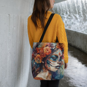 Dia de los Muertos Aquarellbild Tasche