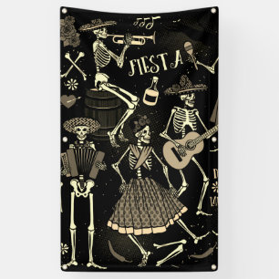 DIA DE LOS MUERTOS Banner MIT GROMMETEN