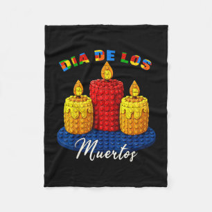 Dia de los muertos Baustein Kerze mexikanisch Fleecedecke