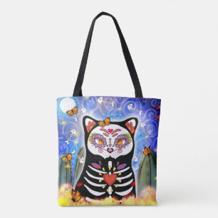 Dia De Los Muertos Black Cat Tote Bag Tasche