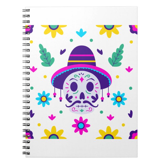 Dia de los muertos Blumenstrauß Notizblock (Vorderseite)