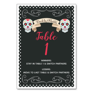 Dia de Los Muertos Bunco Spieltisch Tischnummer
