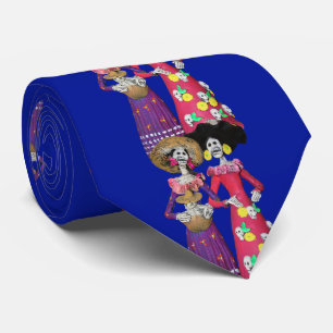 Dia De Los Muertos Calavera Amigas Krawatte