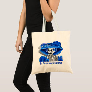 Dia De Los Muertos Calavera Sugar Skull in Blue Tragetasche