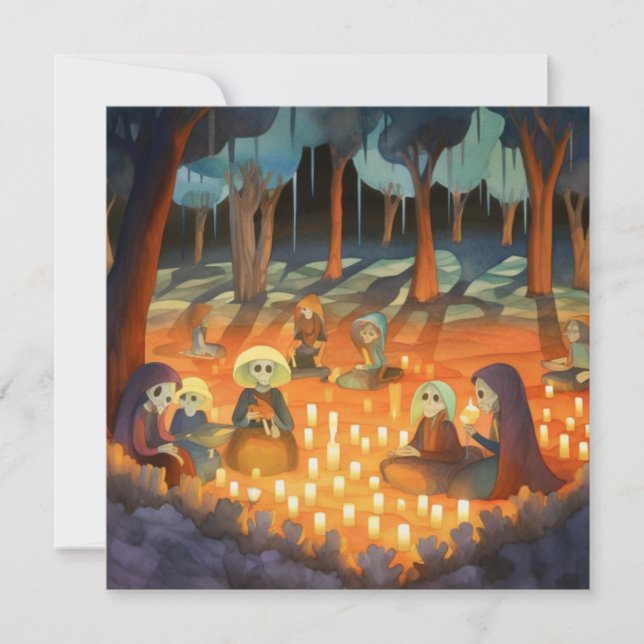 Dia de los Muertos "Candlelit Resting Place" Einladung (Vorderseite)