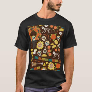 Dia De Los Muertos, Cartoon-Muster. T-Shirt
