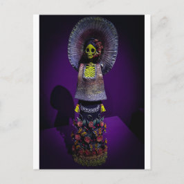 Día de los Muertos Catrina Skelett Figur Kunst Postkarte