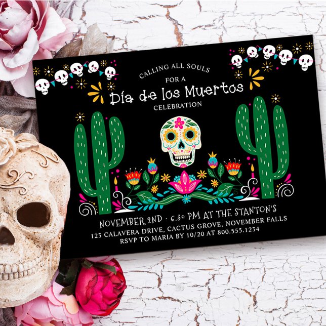 Dia de los Muertos Celebration Mexico Thema Einladung (Day of the Dead Celebration Invitation from my Dia de los Muertos collection
)