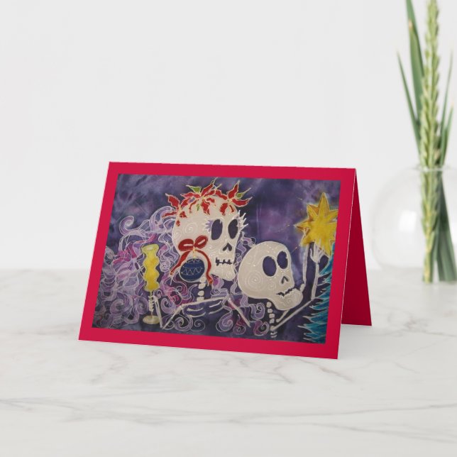 Dia de Los Muertos Christmas Poins… - Besonders Karte (Vorderseite)