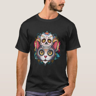 Dia De Los Muertos Cinco De Mayo Katze Zucker-Schä T-Shirt