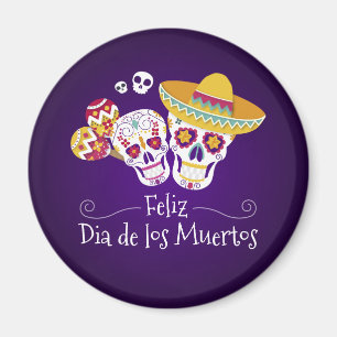 Dia de los Muertos coloré   Magnet