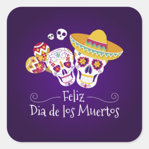 Dia de los Muertos coloré Sticker