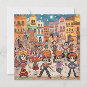 "Dia de los Muertos, Colorful Calavera Gallery Einladung