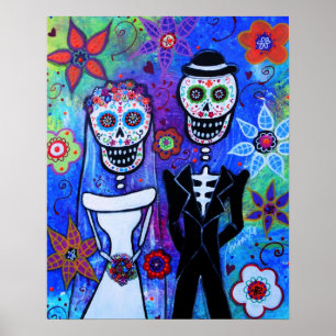 DIA DE LOS MUERTOS COUPLE WEDING POSTER
