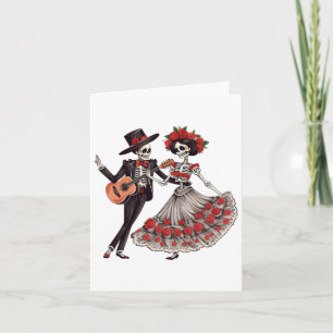 Dia De Los Muertos Dancing Skeletons Mexican Coupl Karte