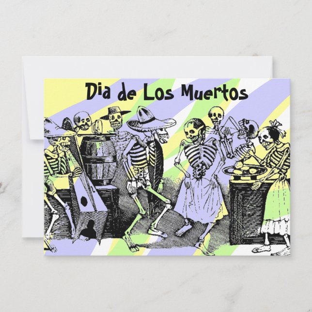 Dia de Los Muertos Day des invitations mortes (Devant)