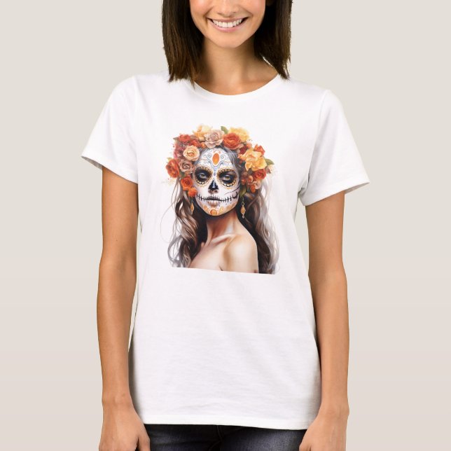 Dia De Los Muertos Day of the Dead Catrina T-Shirt (Vorderseite)