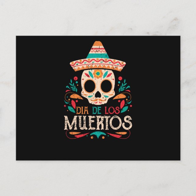 Dia De Los Muertos Day of the Dead Mexico Skull Postkarte (Vorderseite)