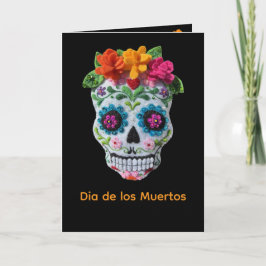 Dia de Los Muertos Day of the Dead Stitchery Skull Karte