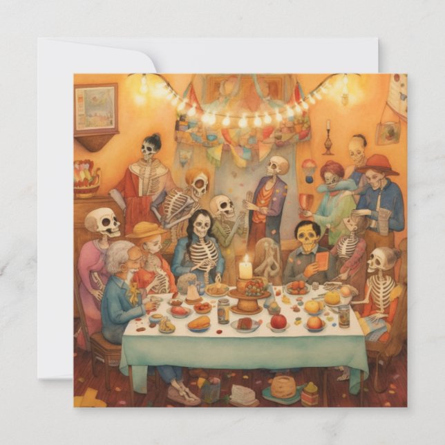 "Dia de los Muertos", Familienerinnerung Fiesta Einladung (Vorderseite)
