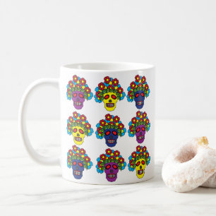 Dia De Los Muertos Floraler Totenkopf  Kaffeetasse