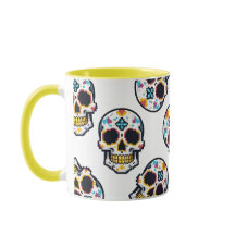 Dia De Los Muertos gepixeltes Totenkopf-Muster