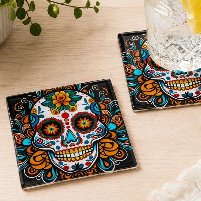 Dia de los Muertos Glasuntersetzer (Von Creator hochgeladen)