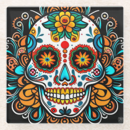 Dia de los Muertos Glasuntersetzer