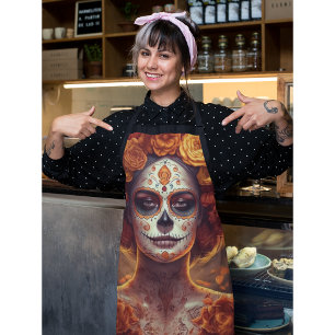 Dia de los Muertos goldenes Gesicht Schürze
