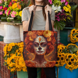 Dia de los Muertos goldenes Gesicht Tasche