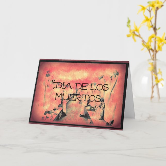 Dia De Los Muertos Grußkarte Karte (Gelbe Blume)