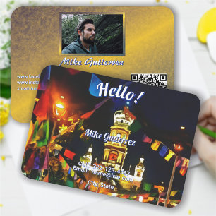 Dia de Los Muertos Hallo PV-190130 QR Visitenkarte Telefonnummerkarte
