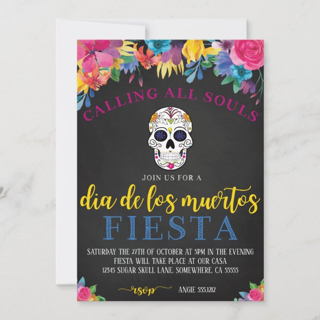 DIA DE LOS MUERTOS INVITE EINLADUNG (Vorderseite)