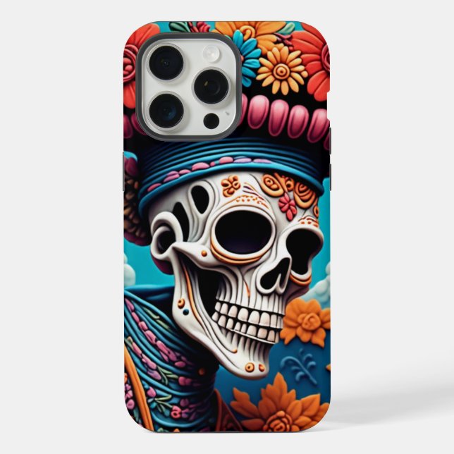 Dia de los Muertos iPhone 15 Pro Max Hülle (Rückseite)