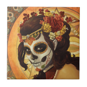 Dia De Los Muertos Kissen Fliese