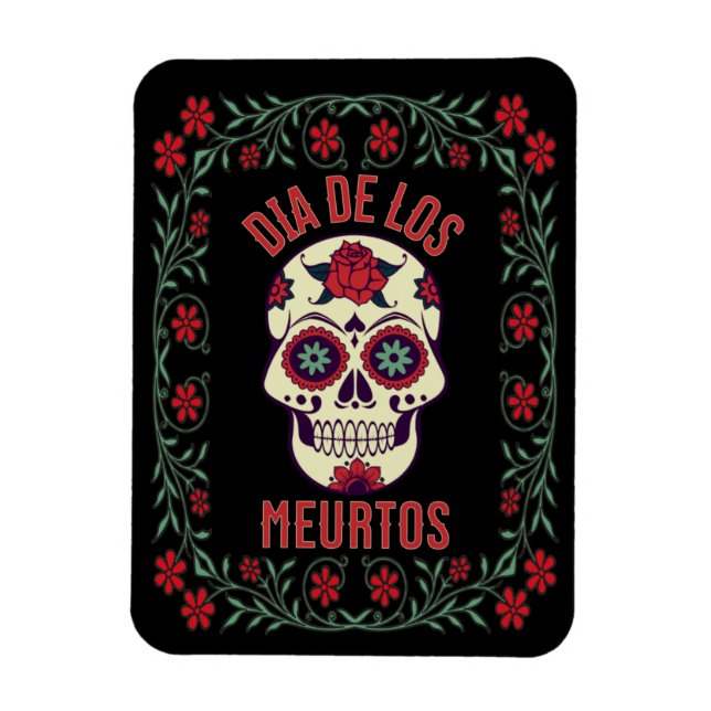 Dia de los Muertos Magnet crâne de sucre (Vertical)