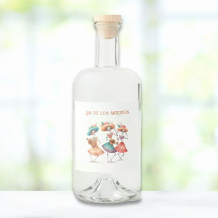 Dia de los Muertos mariacheras benutzerdefinierbar Alkoholflaschenetikett