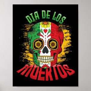 Dia De Los Muertos Mexikos Flagge Skull Cool Poster