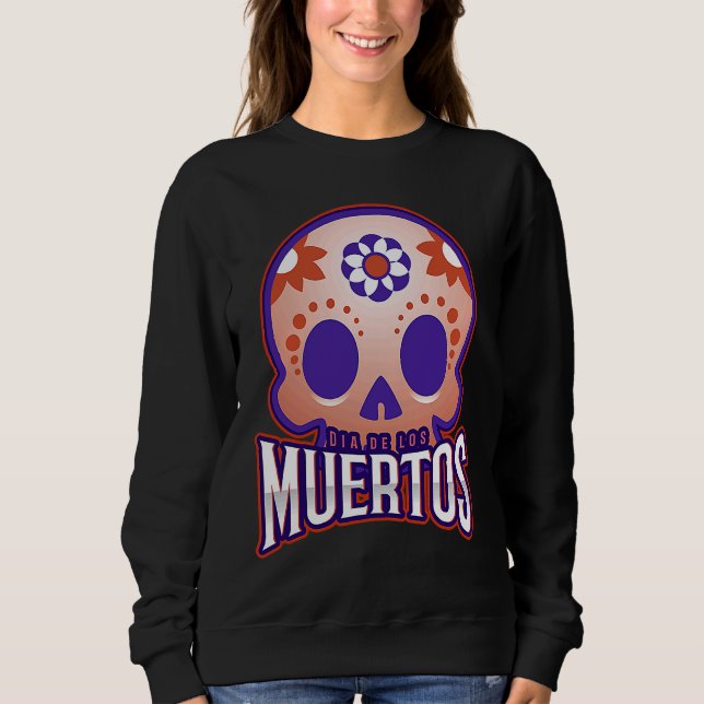 Dia de los muertos Modern colourful Skull Sweatshirt (Vorderseite)