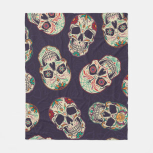 Dia de los muertos nahtloses Muster mit Zucker sku Fleecedecke