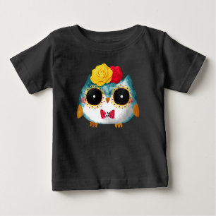 Dia De Los Muertos Niedlich Owl Mexican Skull Bowt Baby T-shirt