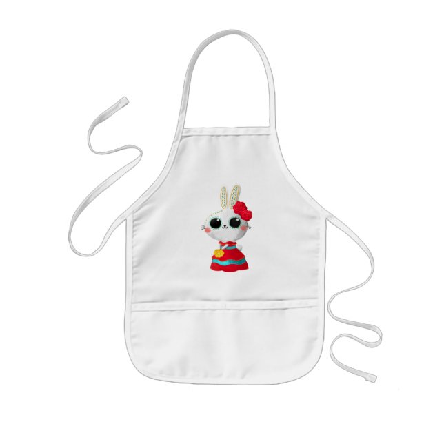 Dia De Los Muertos Niedliches, sonniges Rotes Klei Kinderschürze (Vorne)