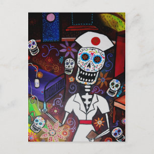 DIA DE LOS MUERTOS NURSE by PRISARTS Postkarte