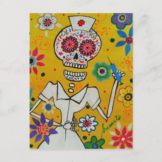 Dia de los Muertos Nurse Postkarte (Vorderseite)