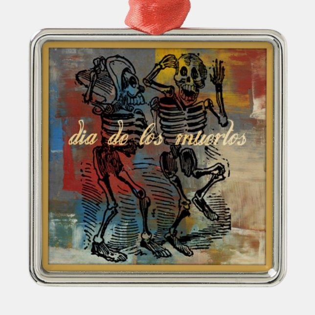 Dia De Los Muertos Ornament Aus Metall (Vorne)