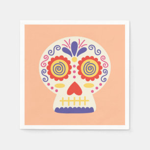Dia de los Muertos Party Deco Orange Paper Napkin Serviette