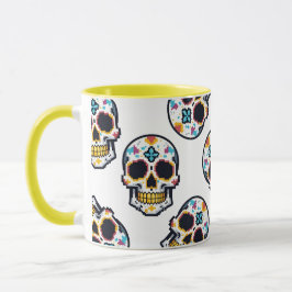 Dia De Los Muertos Pixelated Skull Pattern Tasse