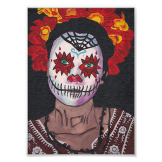 Dia De Los Muertos Red Lady Fotodruck