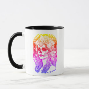 Día De Los Muertos, regenbogenfarben Tasse