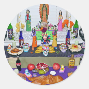 Dia de los Muertos Runder Aufkleber